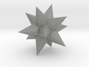 Small Ditrigonal Dodecacronic Hexecontahedron- 1in in Gray PA12