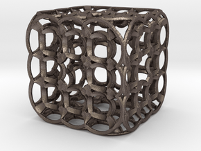 Fractal Box 40mm BF1 in Polished Bronzed Silver Steel