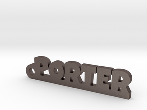 PORTER Keychain Lucky in Polished Bronzed Silver Steel