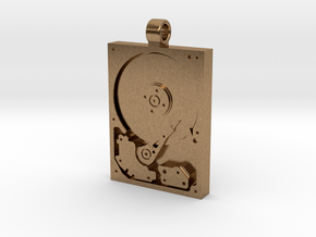 Hard Drive Pendant in Natural Brass