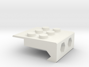 Picatinny Rail to Lego Adapter Part 1/2 in White Natural Versatile Plastic