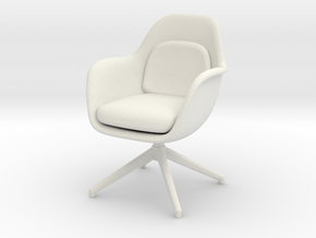 1:12 Miniature Swoon Chair Swivel Base  in White Natural Versatile Plastic
