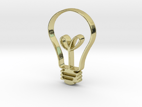 Light Bulb Pendant in 18k Gold Plated Brass