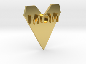 Love Mom in Polished Brass