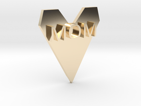 Love Mom in 14k Gold Plated Brass