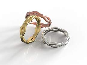 Knots Band Ring in 18k Gold Plated Brass: 7 / 54