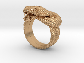 Snake-ring+S4 in Natural Bronze: Medium