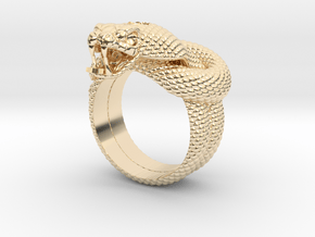 Snake-ring+S4 in 14k Gold Plated Brass: Medium