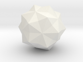 Small Icosacronic Hexecontahedron - 1 Inch in White Natural Versatile Plastic