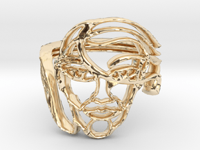 face ring in 14K Yellow Gold