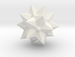 Great Icosacronic Hexecontahedron - 1 Inch in White Natural Versatile Plastic