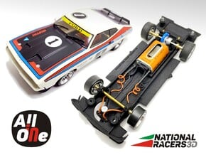Chassis for SCALEXTRIC FORD FALCON XB GT (AiO-In) in White Natural Versatile Plastic