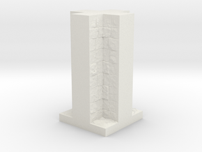 A modular dungeon cross wall tile in White Natural Versatile Plastic