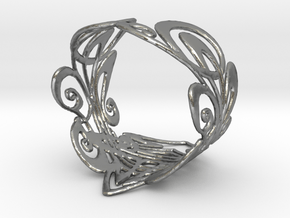art nouveau ring in Natural Silver