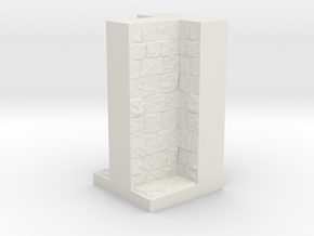 A modular dungeon T-Wall tile in White Natural Versatile Plastic