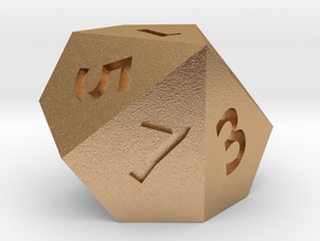 10 sided dice (d10) 25+mm dice in Natural Bronze