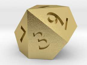 10 sided dice (d10) 30+mm dice in Natural Brass