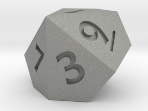 10 sided dice (d10) 30+mm dice in Gray PA12