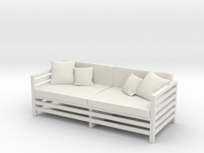 Miniature Garden / Patio Sofa in White Natural Versatile Plastic