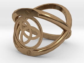 Wiccan Power Of Three Ring in Natural Brass