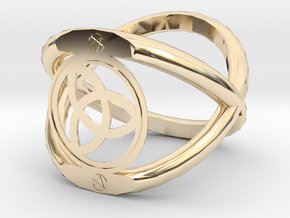 Wiccan Power Of Three Ring in 14K Yellow Gold