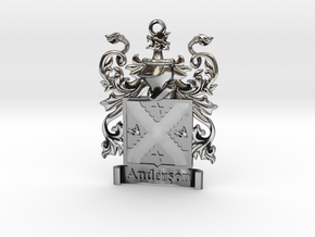 Anderson Family Crest Pendant Coat of Arms Herald in Antique Silver