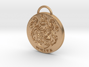White Family Crest Pendant or Keychain in Natural Bronze