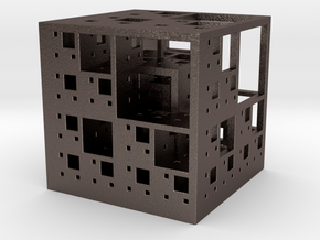 Menger Cube in Polished Bronzed Silver Steel