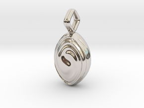 Swirl Pendant - Small / Medium in Rhodium Plated Brass: Small