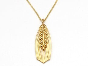 Barley Pendant - Botanical Jewelry in 14k Gold Plated Brass