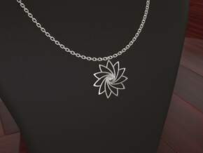 Sun pendant in Polished Silver