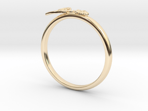 Butterfly and Flower in 14K Yellow Gold: 7.5 / 55.5