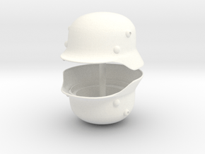 WW2 German Helmet For Playmobil x2 in White Processed Versatile Plastic