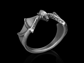 Sterling Silver Bat Ring _ 7 1/2 US in Antique Silver