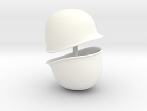 WW2 M1 Helmet For Playmobil x2 in White Processed Versatile Plastic
