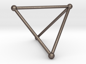 K4 - Tetrahedron in Polished Bronzed-Silver Steel
