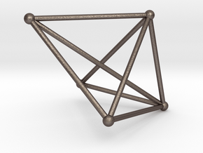 K5 - Tetrahedron/Outside in Polished Bronzed-Silver Steel