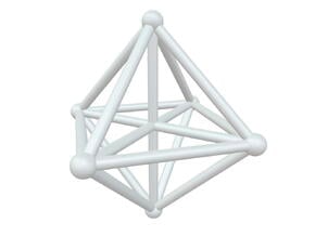 K6 - Octahedron in White Natural Versatile Plastic