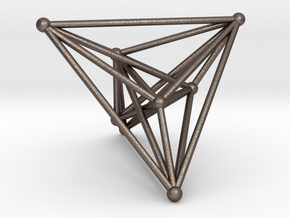 K8 - Weighted Tetrahedral  in Polished Bronzed-Silver Steel