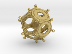 Roman Dodecahedron Version 2 in Natural Brass