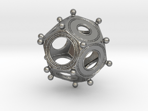 Roman Dodecahedron Version 2 in Natural Silver