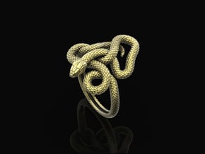 Snake Ring_6 US in Natural Brass