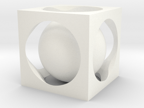 Ball in cube in White Processed Versatile Plastic