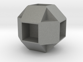 Small Rhombihexahedron - 1 inch in Gray PA12