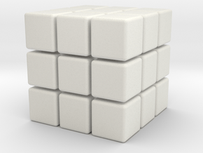 27 Cubes Geometry - Rubiks Cube in White Natural Versatile Plastic