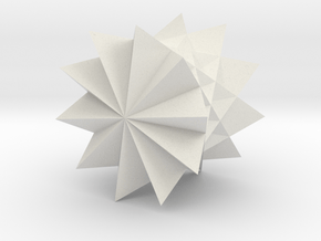 5 Tetrahedron Compound Geometry - 1 Inch in White Natural Versatile Plastic