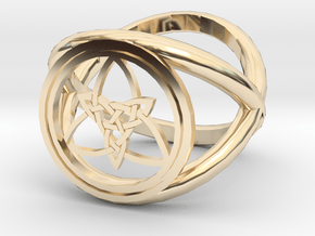 Wiccan Power Of Three Ring (Model Two) in 14K Yellow Gold