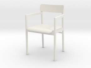 1:12 Miniature Post Chair - Cecilie Manz in White Natural Versatile Plastic