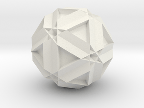 U50 Small Dodecicosahedron - 1 Inch in White Natural Versatile Plastic
