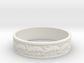 Dolphin Bangle - Simplified in White Natural Versatile Plastic